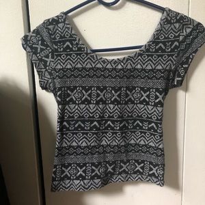 Tribal Black and white Crop top from dELiA*s